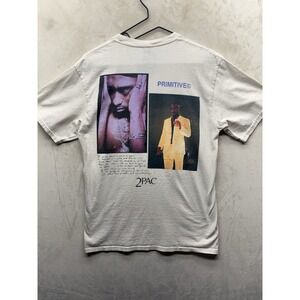 Primitive Tupac Voice Cream T-Shirt Men's M White Skateboarding Hip Hop Street